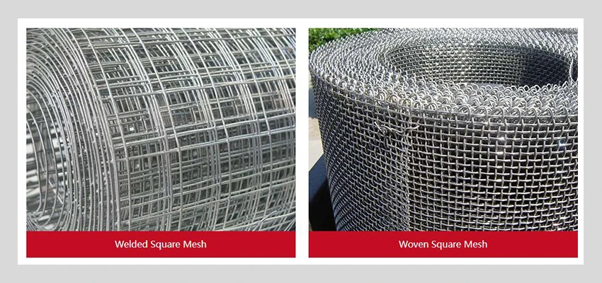 Galvanized Square Wire Mesh types